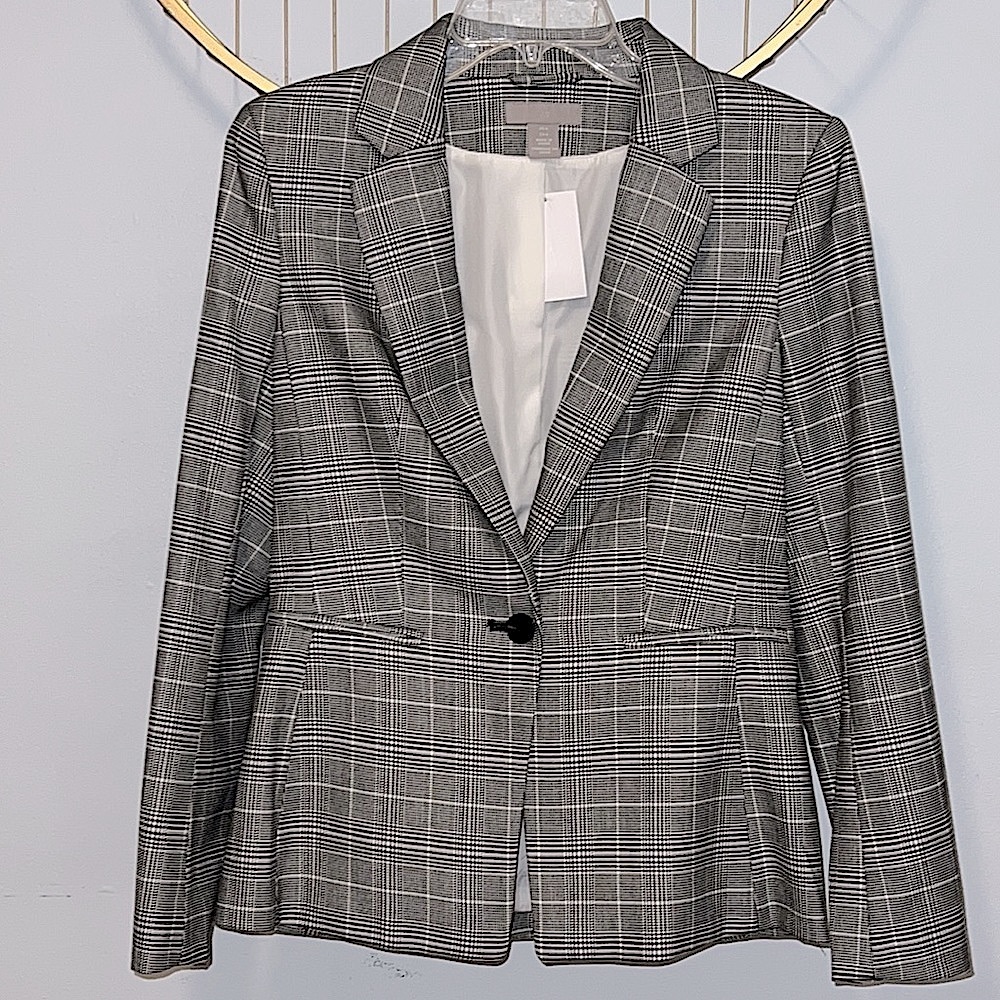 H&M plaid blazer